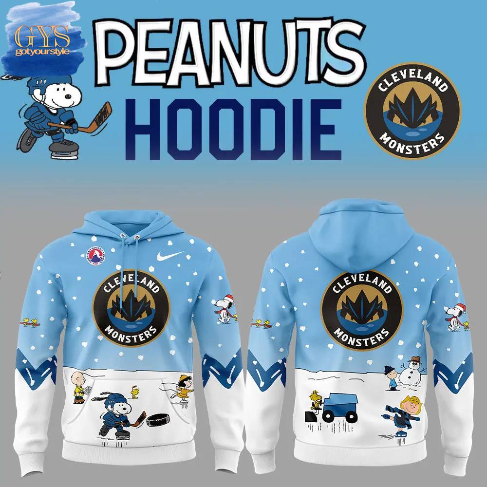 Cleveland Monsters 2024 Peanuts Holiday Special Edition Hoodie 1