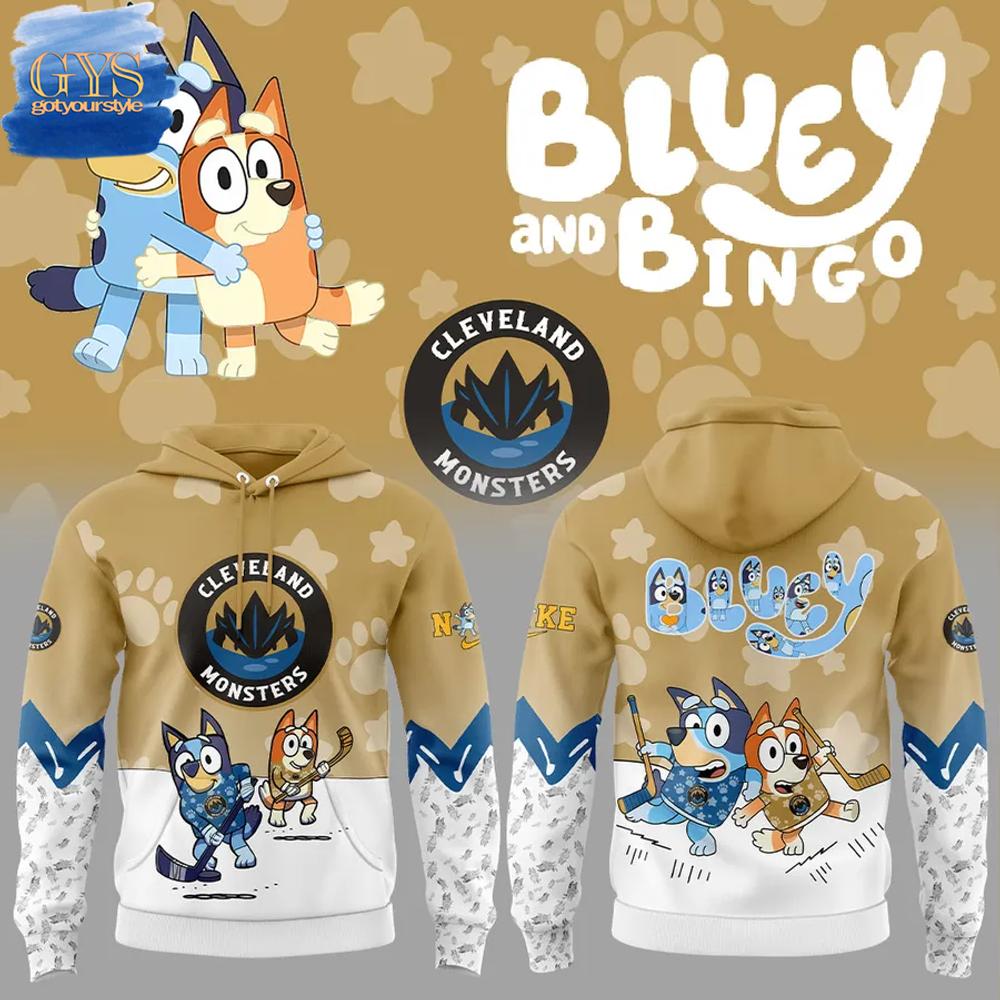 Cleveland Monsters Bluey and Bingo Limited Edition Hoodie 1