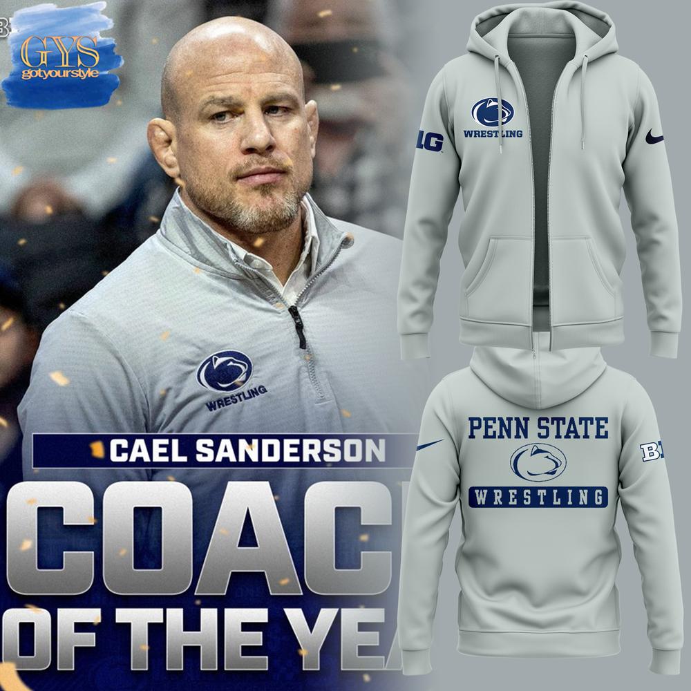 Coach Cael Sanderson Penn State Wrestling Zip Hoodie 1