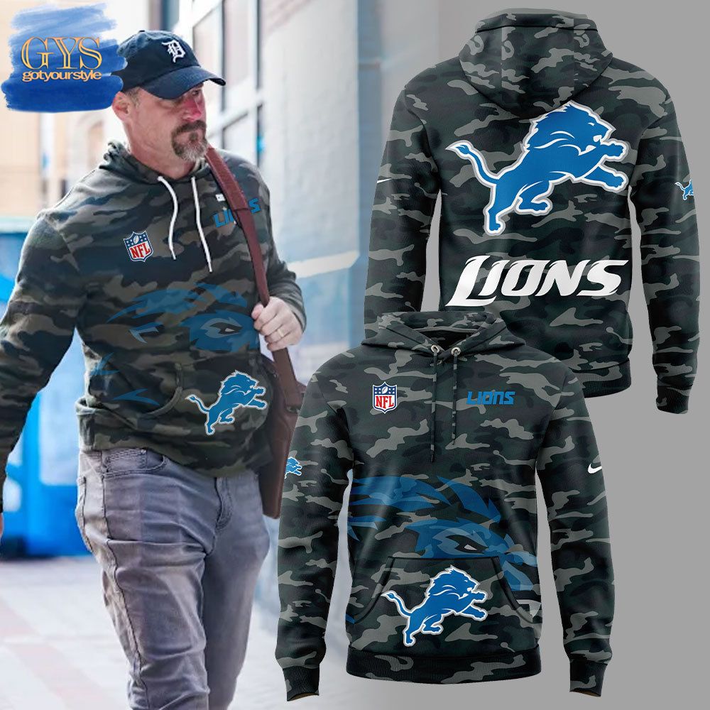 Coach Dan Campbell Detroit Lions Camo Limited Edition Hoodie 1