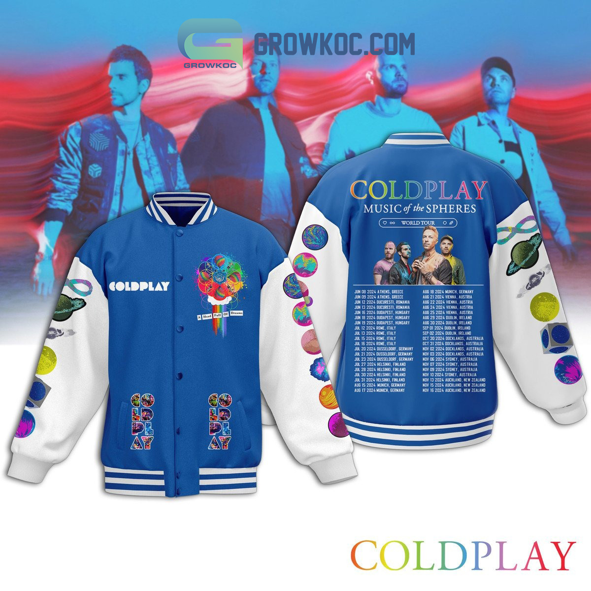 Coldplay A Head Full Of Dreams Baseball Jacket2B1 0rePo