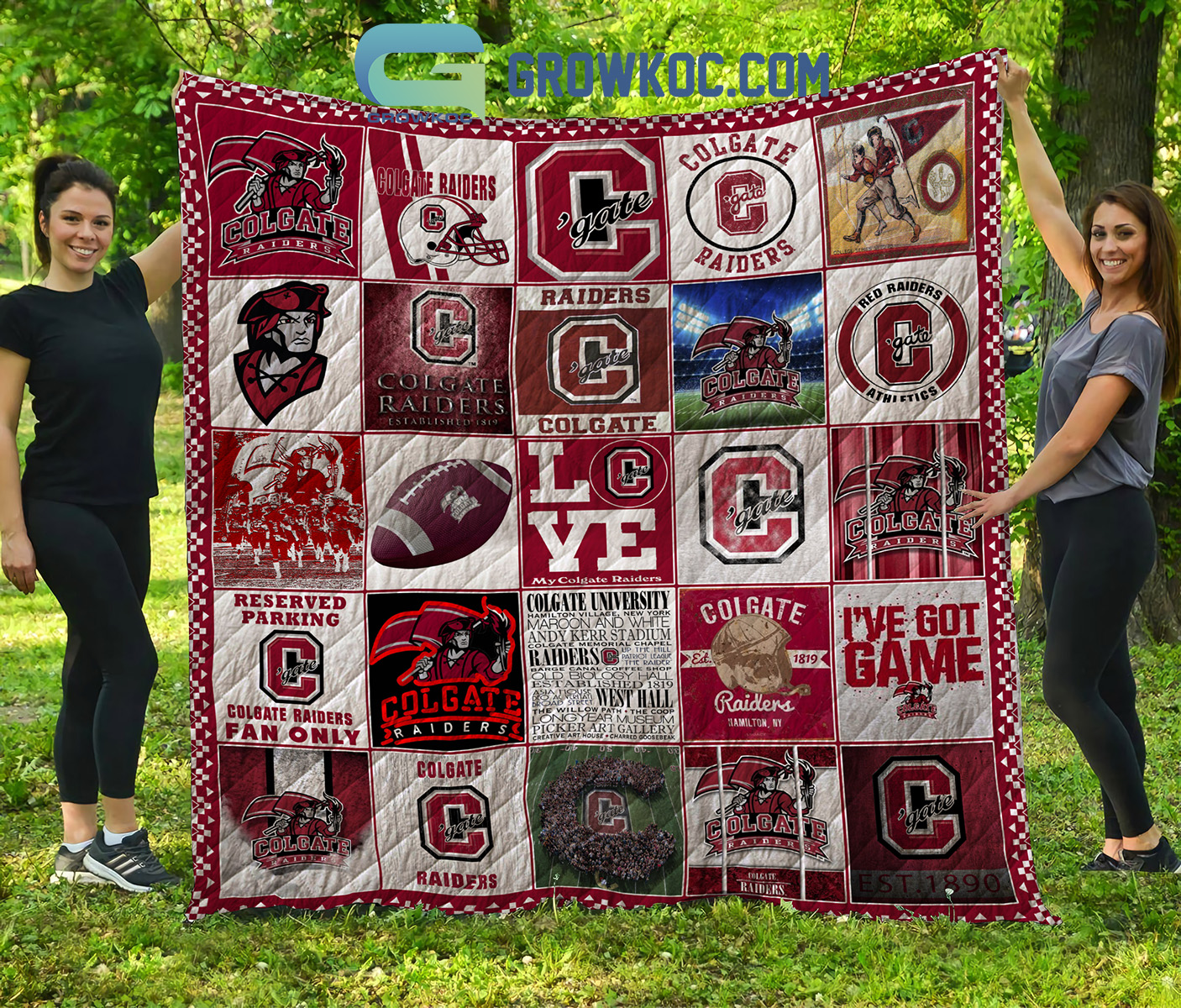 Colgate Raiders football NCAA Collection Design Fleece Blanket Quilt2B1 dvBGI