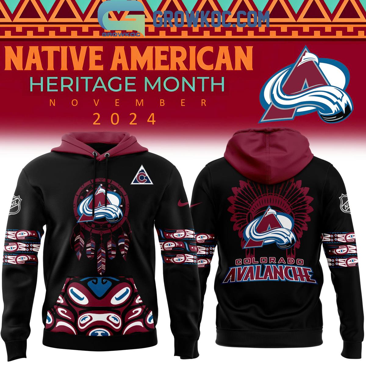 Colorado Avalanche Celebrating Native American Heritage Month 2024 Hoodie T Shirt 1 agJOl