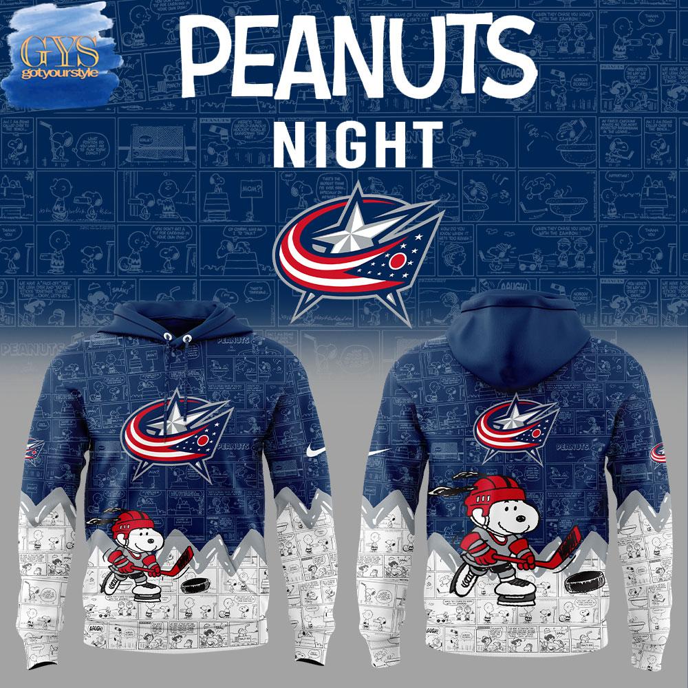 Columbus Blue Jackets 75th Anniversary of Peanuts Hoodie 1