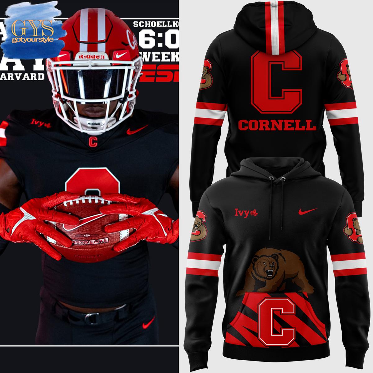 Cornell Big Red Block C With Cornell 2024 Limited Edition Hoodie 1