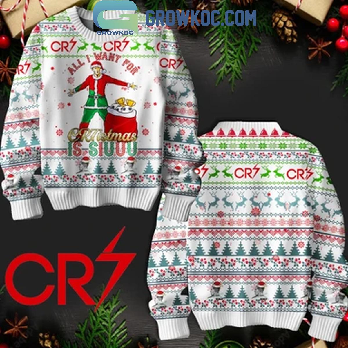 Cristiano Ronaldo CR7 Is All I Want For Christmas Holidays 2024 Ugly Sweater 1 4mpbv