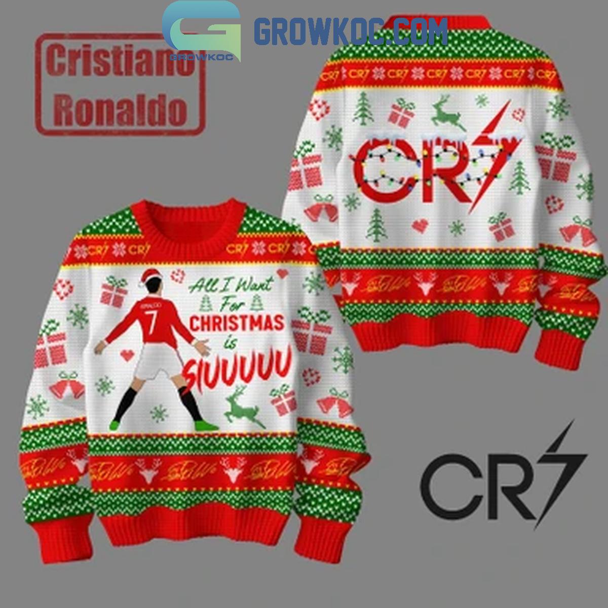 Cristiano Ronaldo CR7 Siuu Is All I Want For Christmas 2024 Ugly Sweater 1 KsFcP