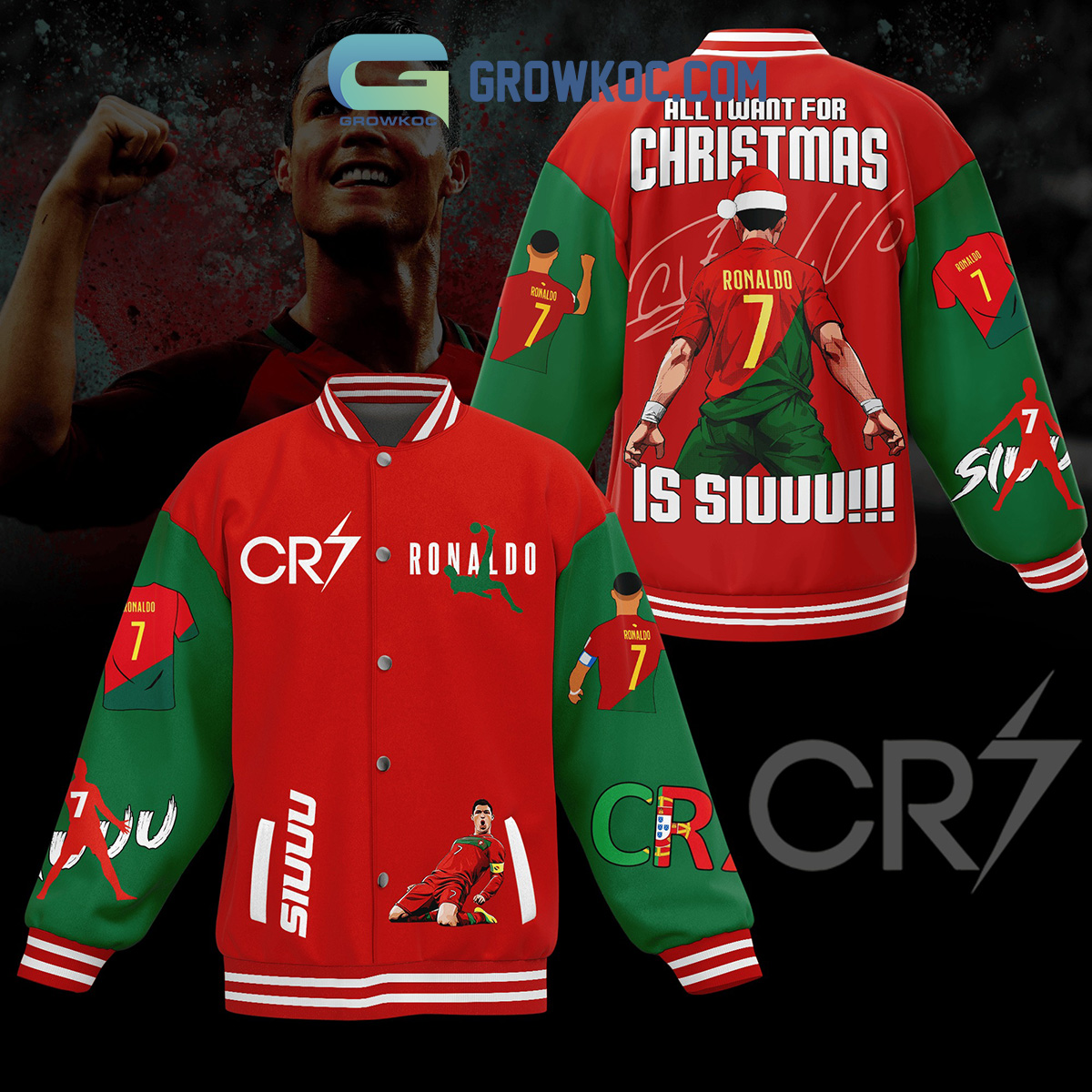 Cristiano Ronaldo CR7 Siuuuu Portugal Baseball Jacket2B1 ENiE5