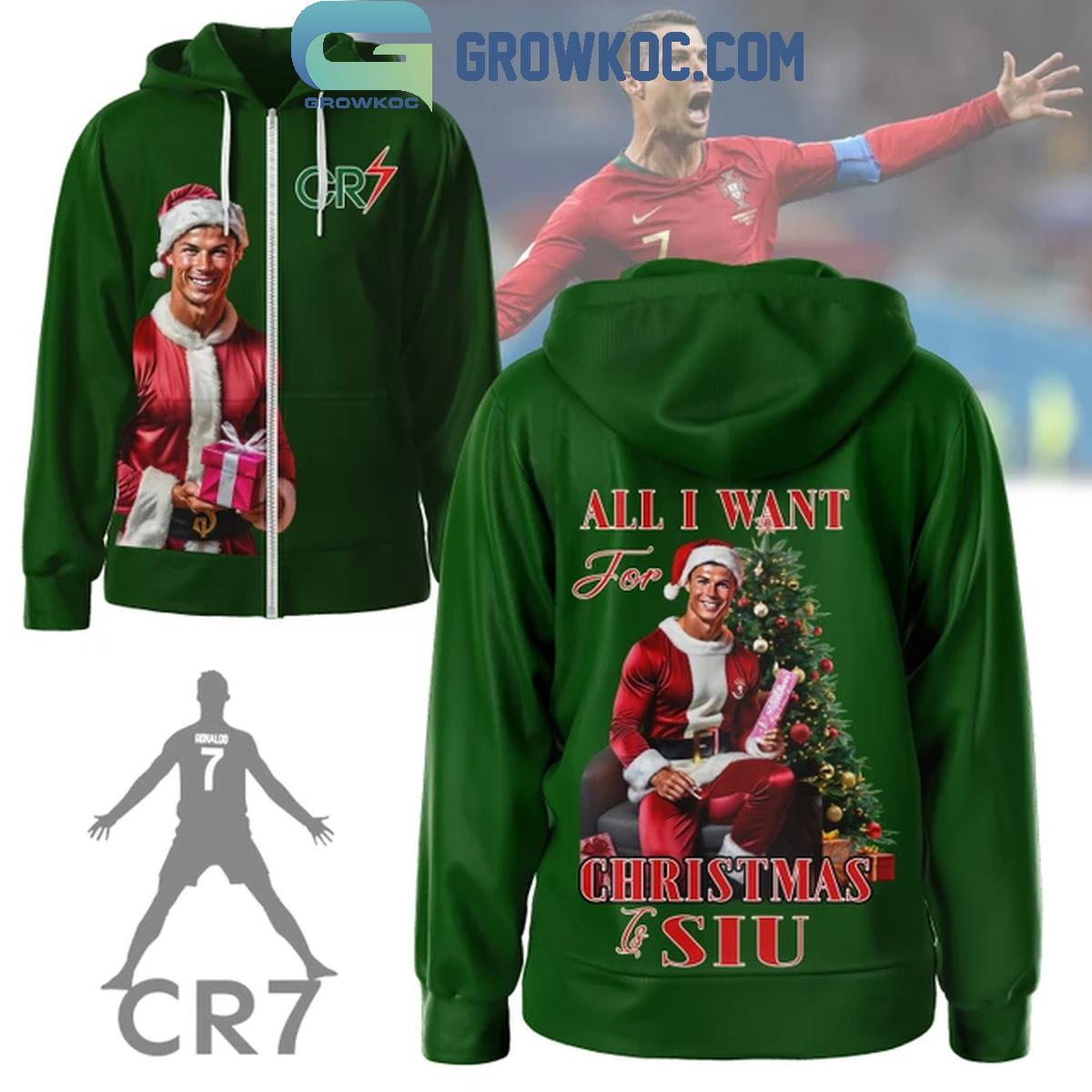 Cristiano Ronaldo Santa Siuu All I Want For Christmas Hoodie T Shirt 1 sbDrv