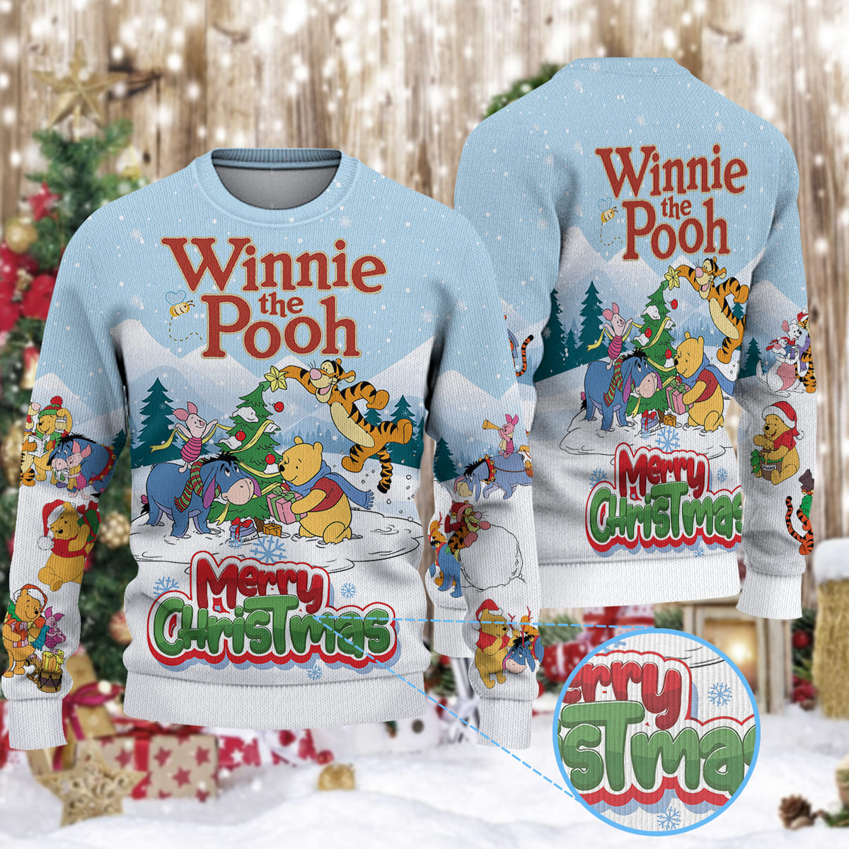 DKijZUmz Winnie The Pooh Christmas Knitted Sweater 2 1