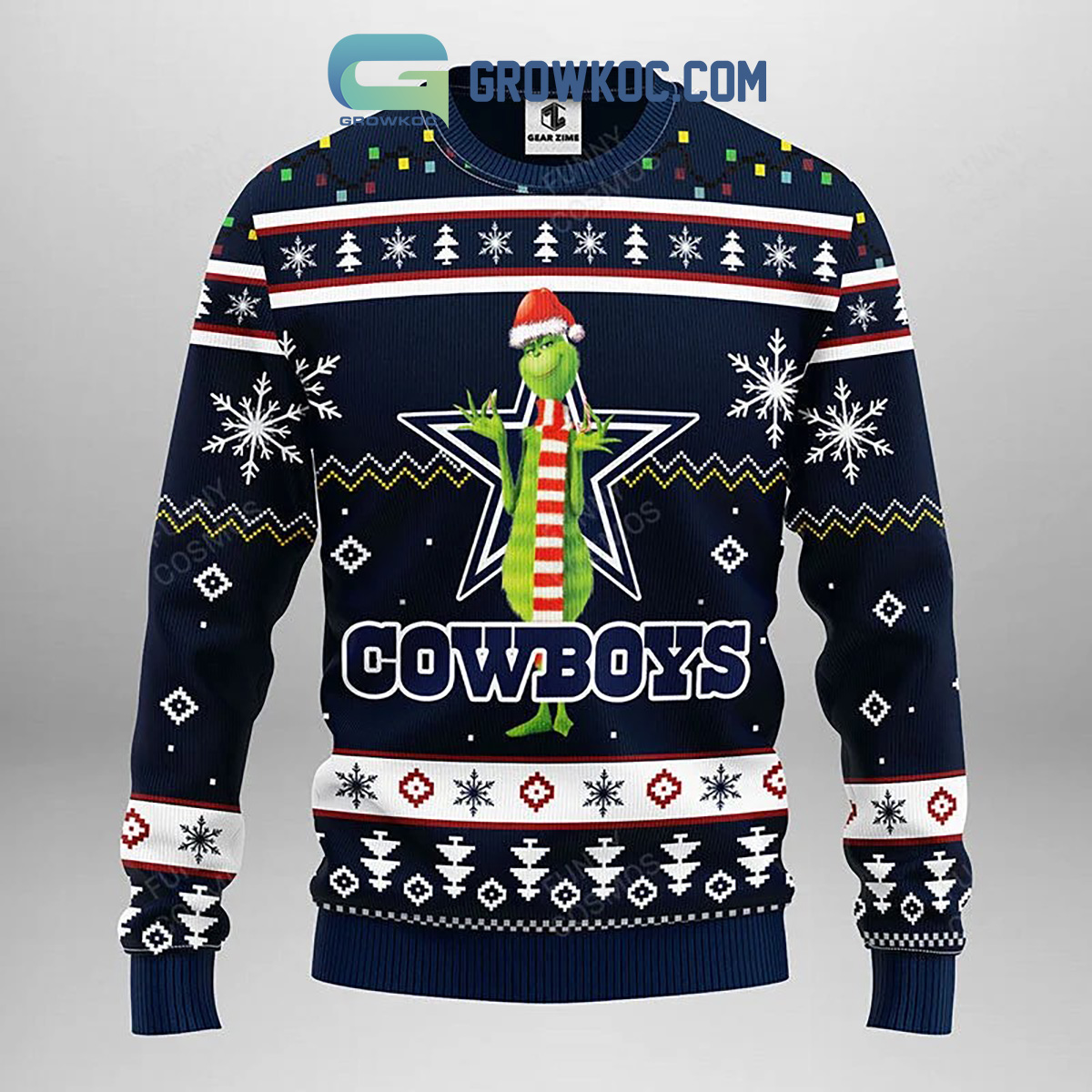Dallas Cowboys Funny Grinch Christmas Ugly Sweater2B1 iDnGd
