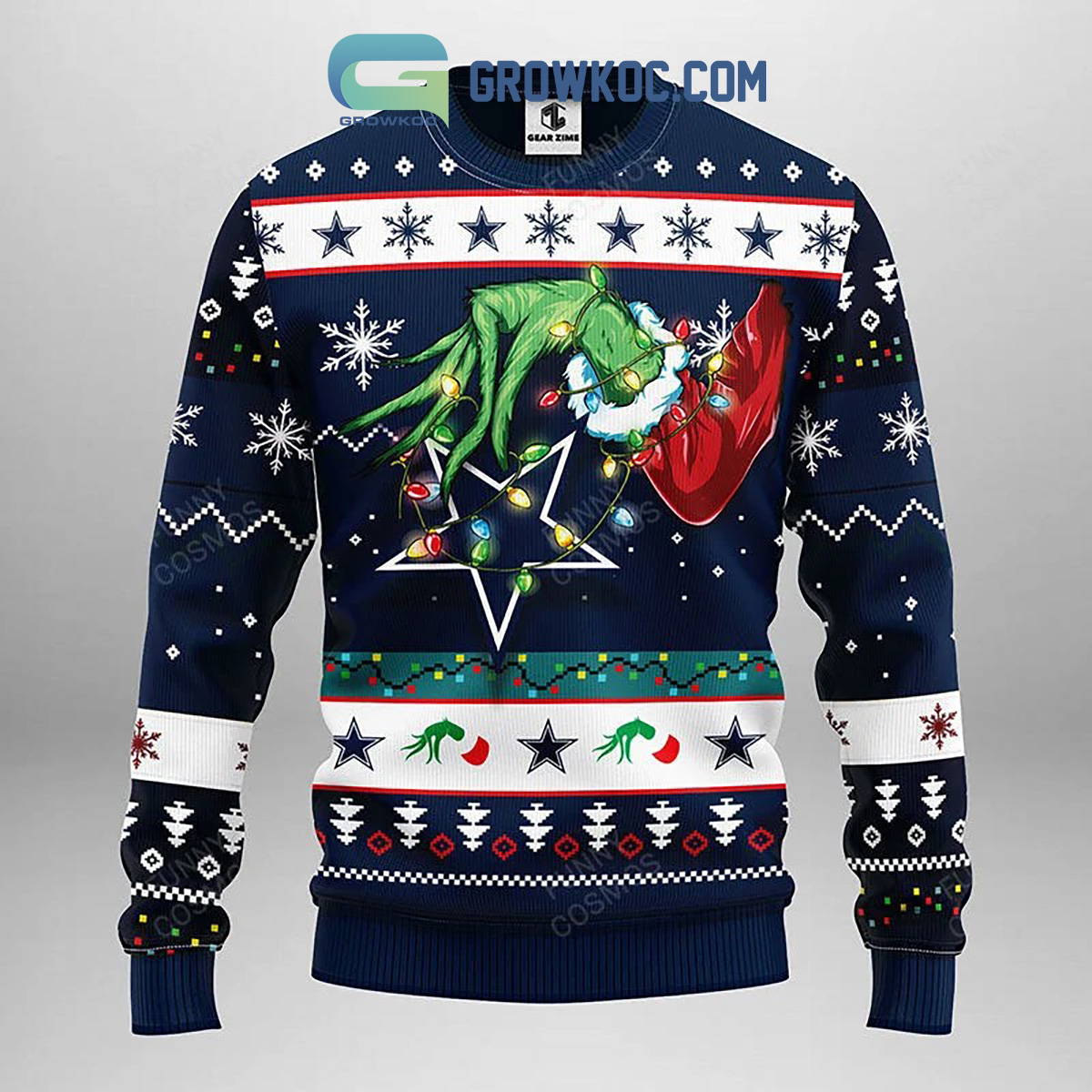 Dallas Cowboys Grinch Christmas Ugly Sweater2B1 qeflV