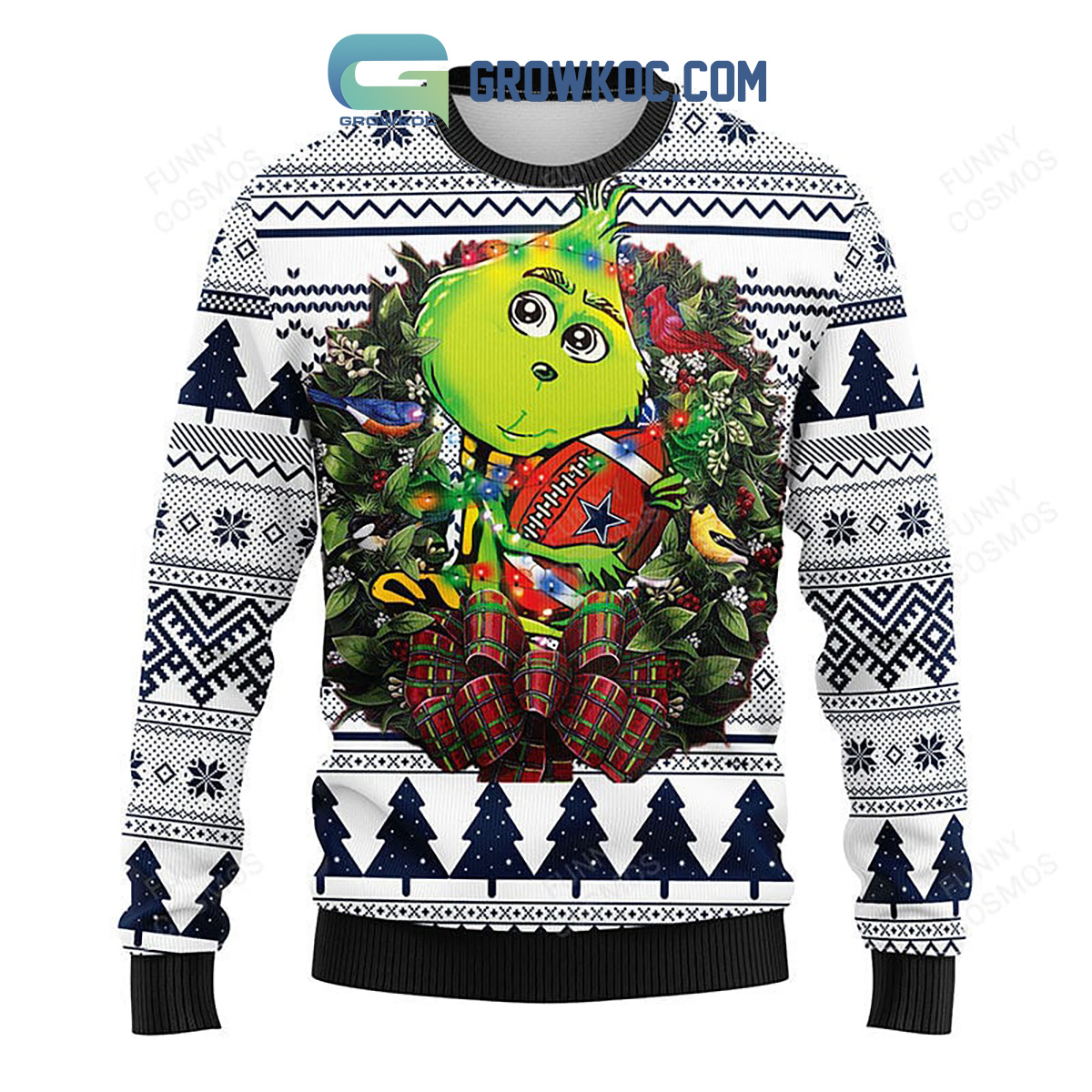 Dallas Cowboys Grinch Hug Christmas Ugly Sweater2B1 8IBp5