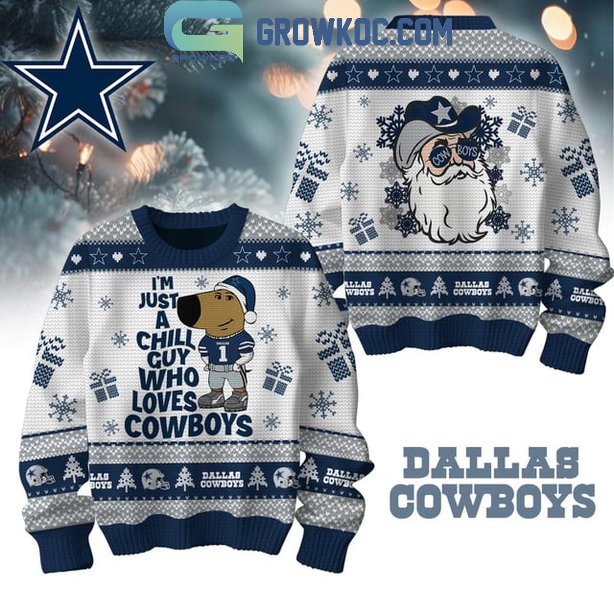 Dallas Cowboys Im Just A Chill Guy Who Loves Cowboys Christmas Ugly Sweater 1 DeUmt