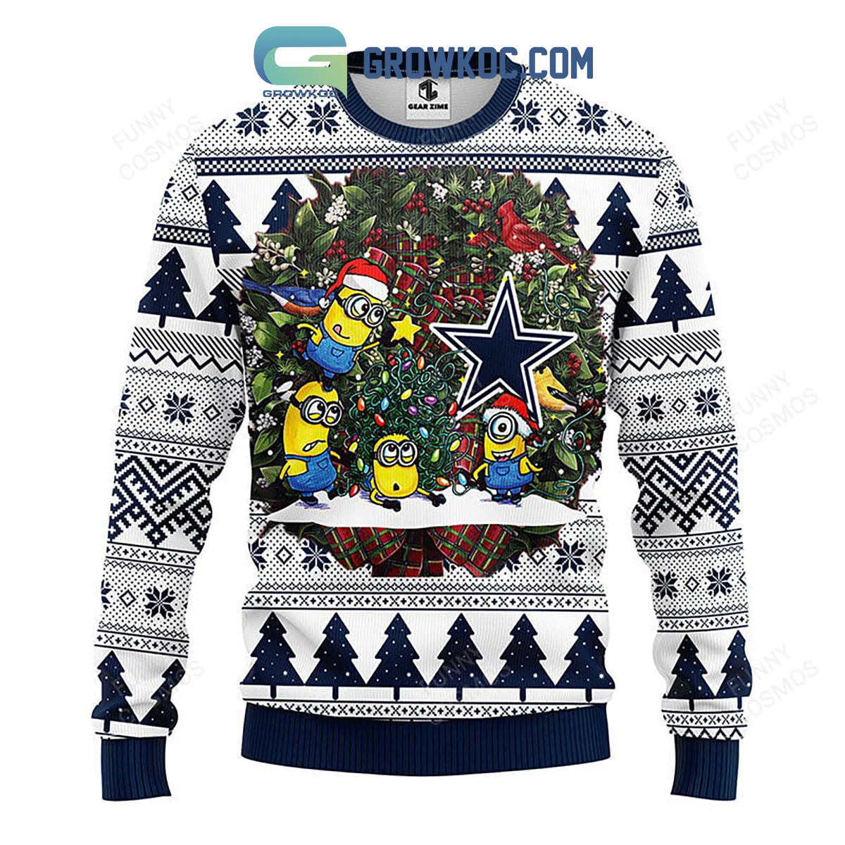 Dallas Cowboys Minion Christmas Ugly Sweater2B1 00ZcA