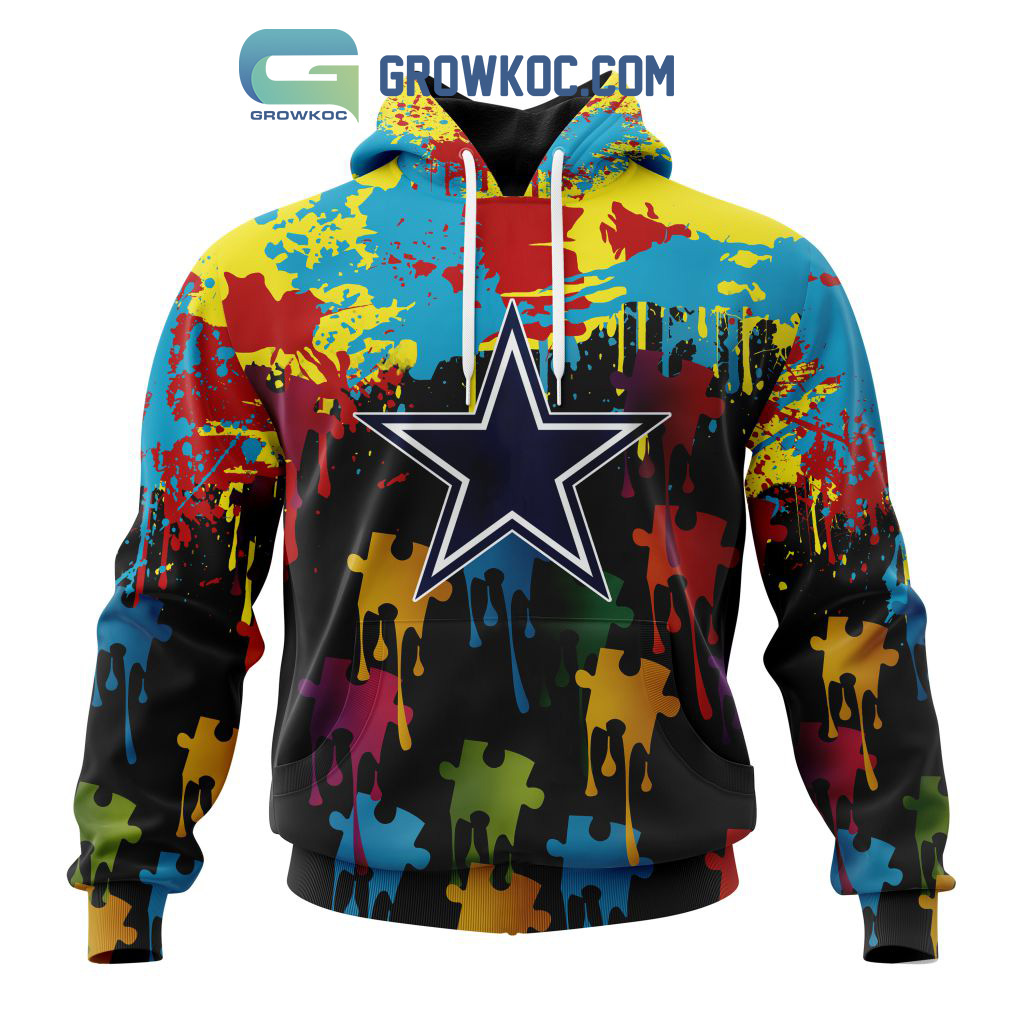 Dallas Cowboys Personalized Autism Awareness Puzzle Painting Hoodie Shirts2B1 xZKVe