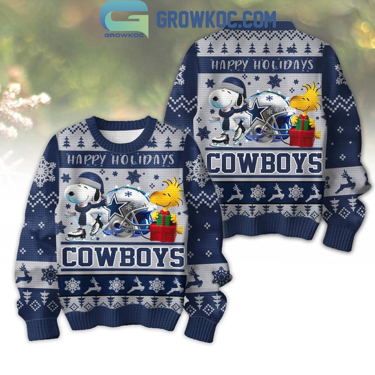 Dallas Cowboys Snoopy Happy Holiday Merry Christmas Football Ugly Sweater 1 OgXEF