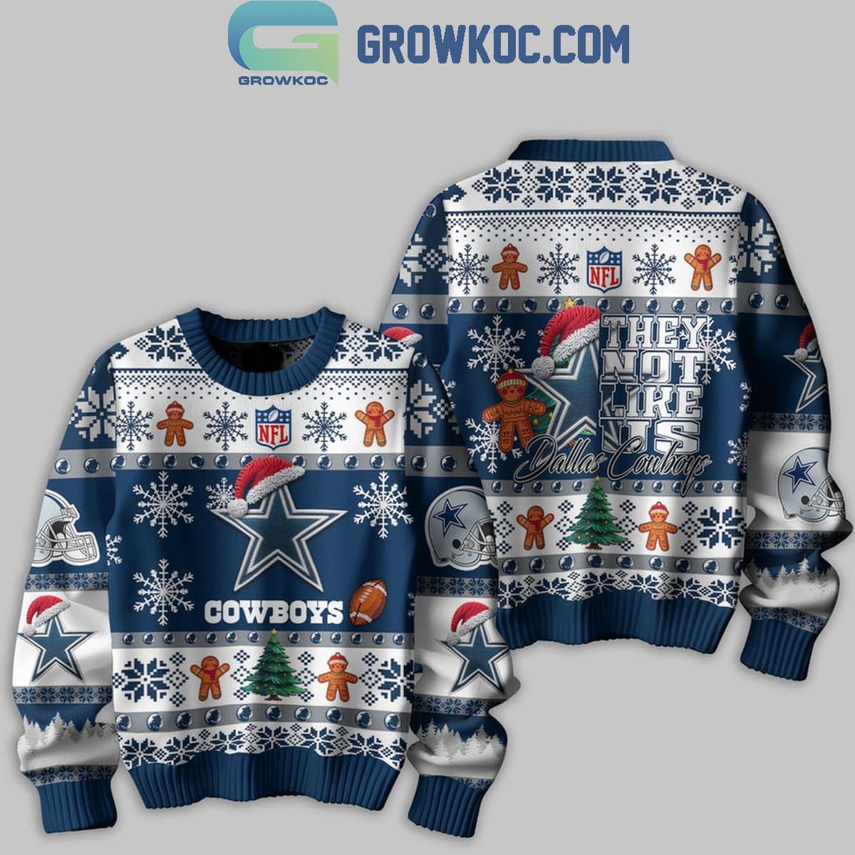 Dallas Cowboys They Not Like Us Christmas Happy Holidays Ugly Sweater 1 RVs3K