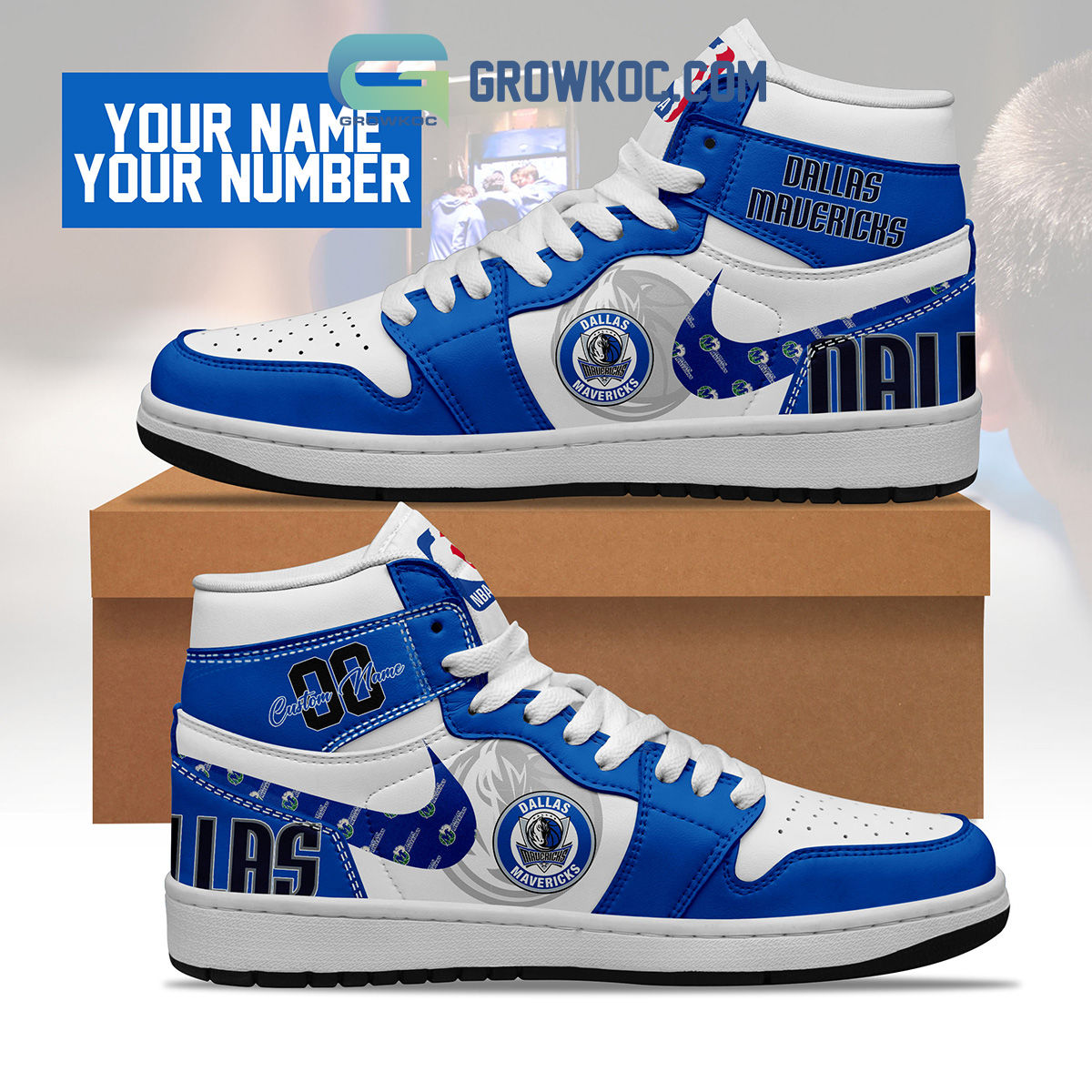 Dallas Mavericks NBA Personalized Air Jordan 1 Shoes2B1 hIiW7