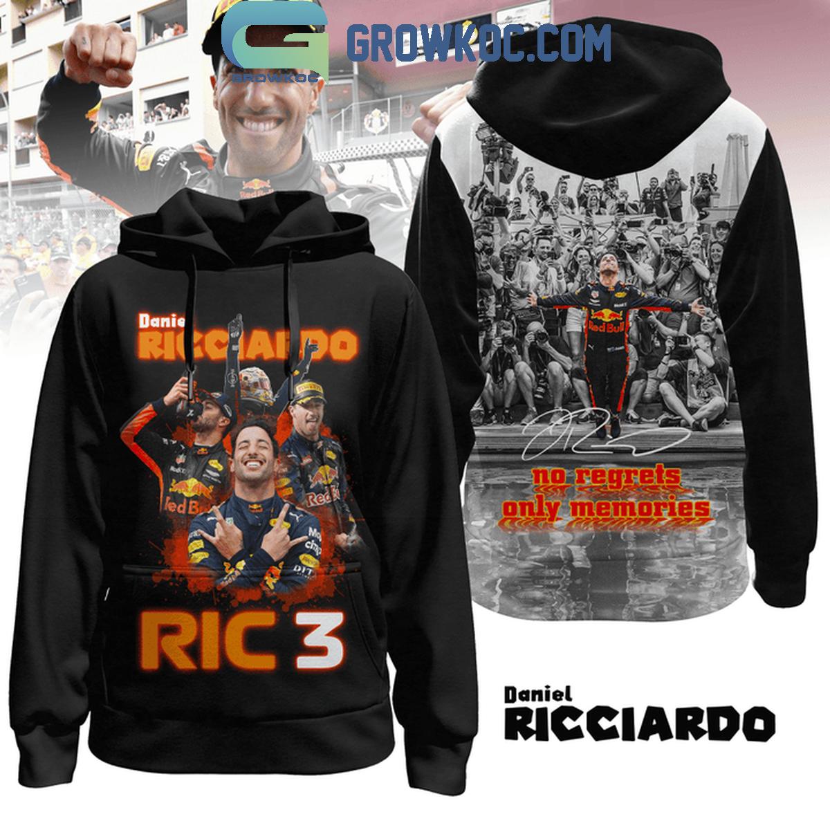 Daniel Ricciardo Ric3 No Regrets Only Memories Hoodie T Shirt 1 JSKJC