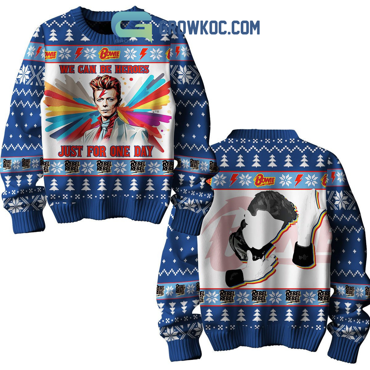 David Bowie Be A Hero Ugly Sweater2B1 RFGvD