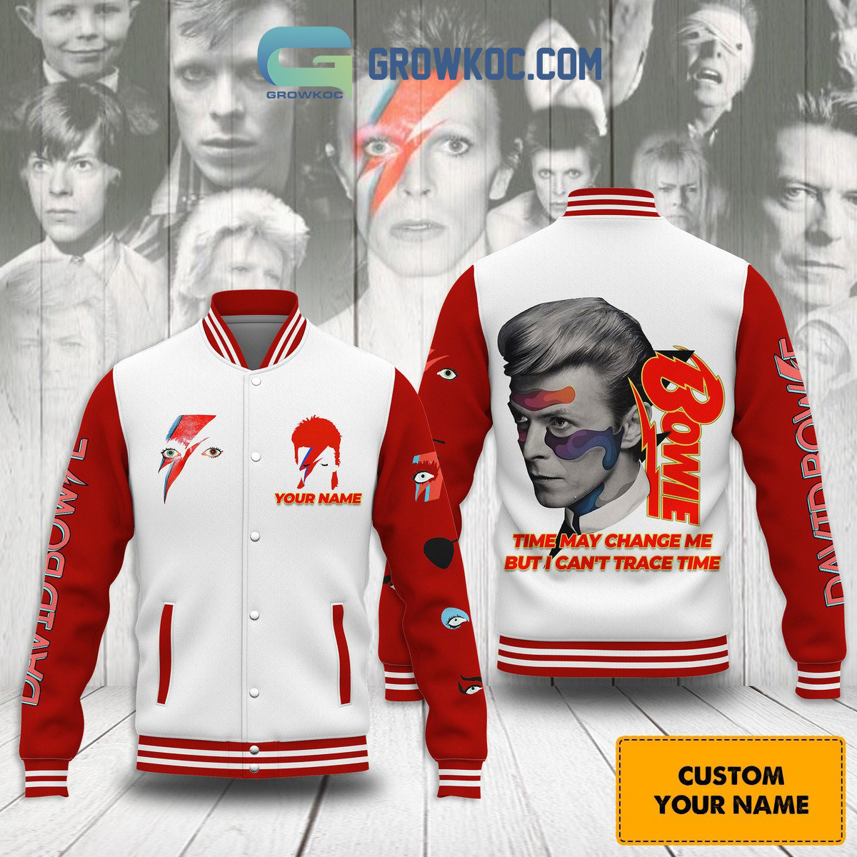 David Bowie Cant Trace Time Personalized Baseball Jacket2B1 H2Qvd
