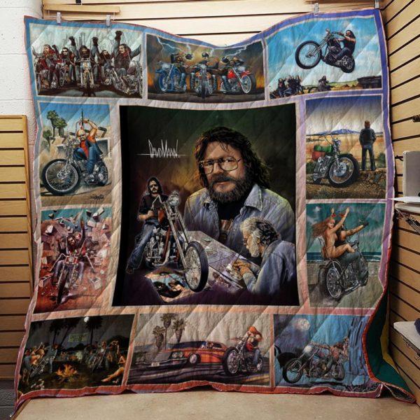 David Mann Motorcycles Quilt Blanket Bedding Set05 0