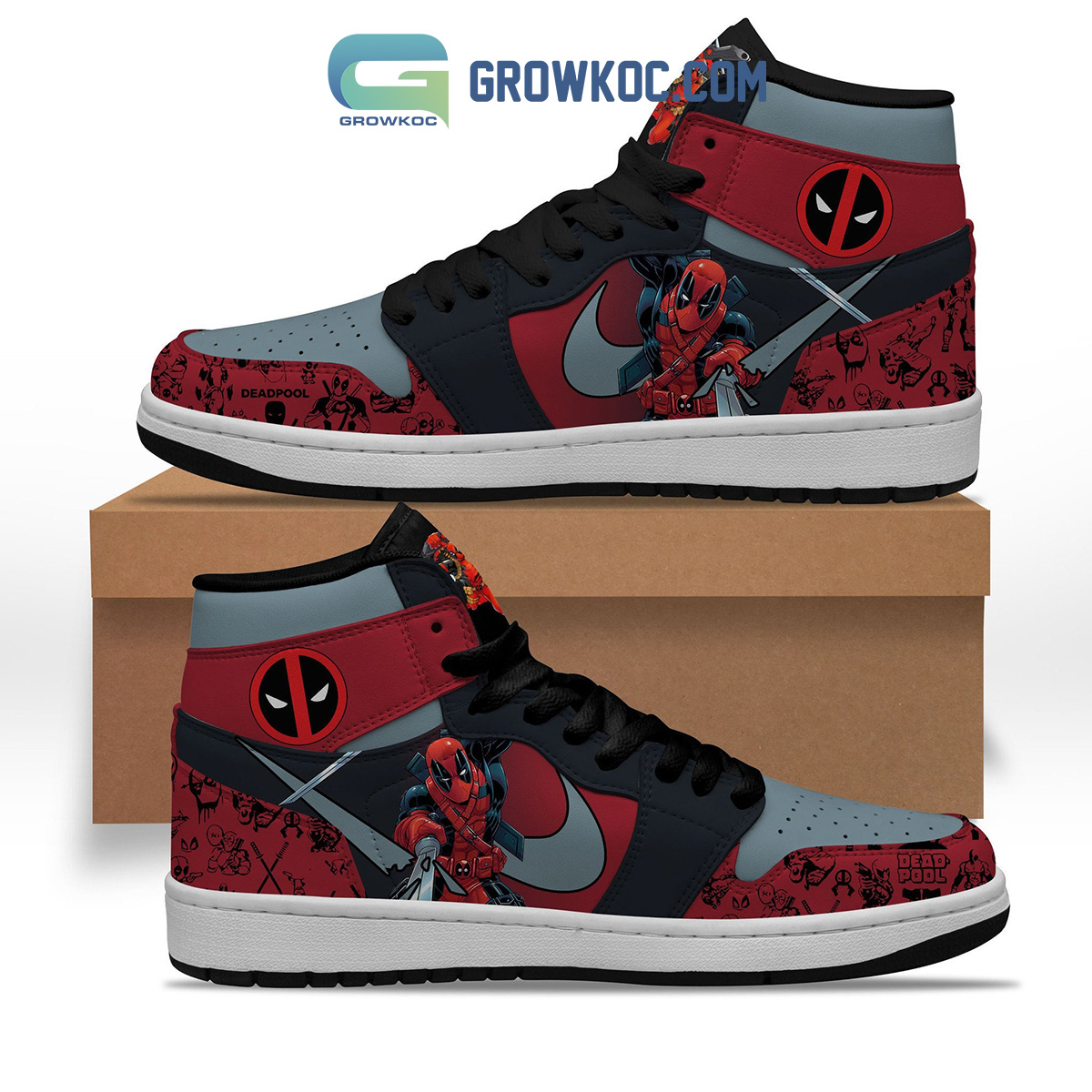Deadpool DP Marvel Anti Hero Air Jordan 1 Shoes2B1 Xurpn