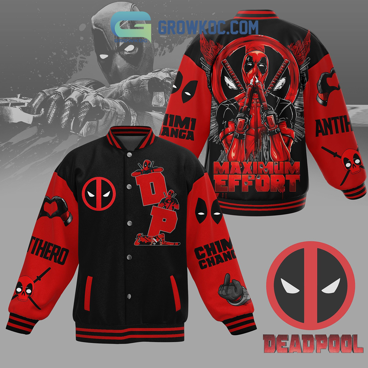 Deadpool Marvel Anti Hero Baseball Jacket2B1 JGOAg