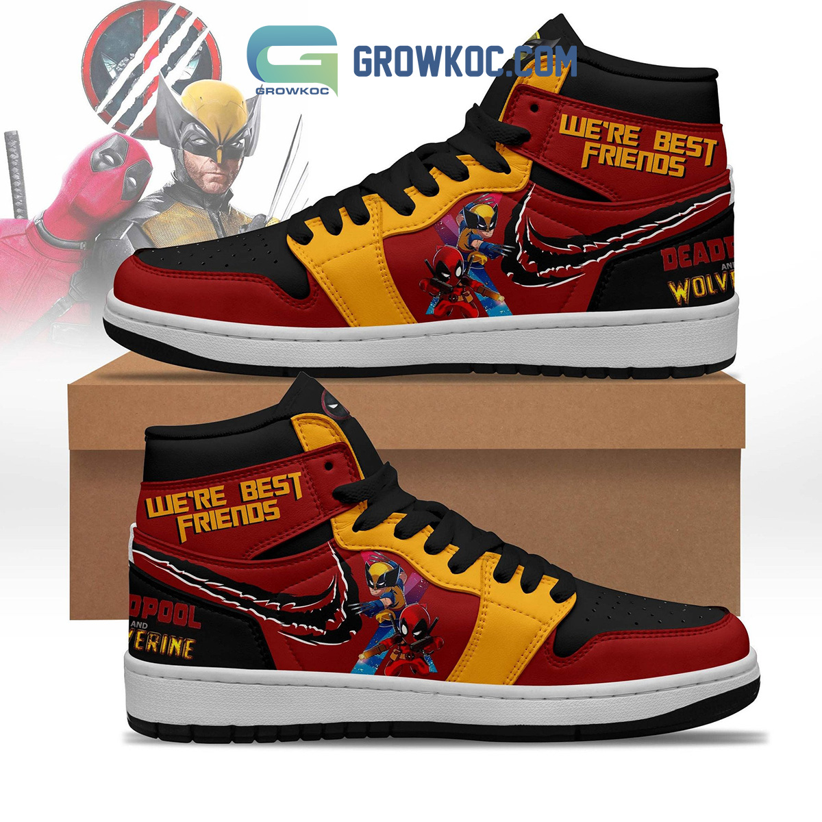 Deadpool Wolverine Were Best Friend Air Jordan 1 Shoes2B1 DX1wC