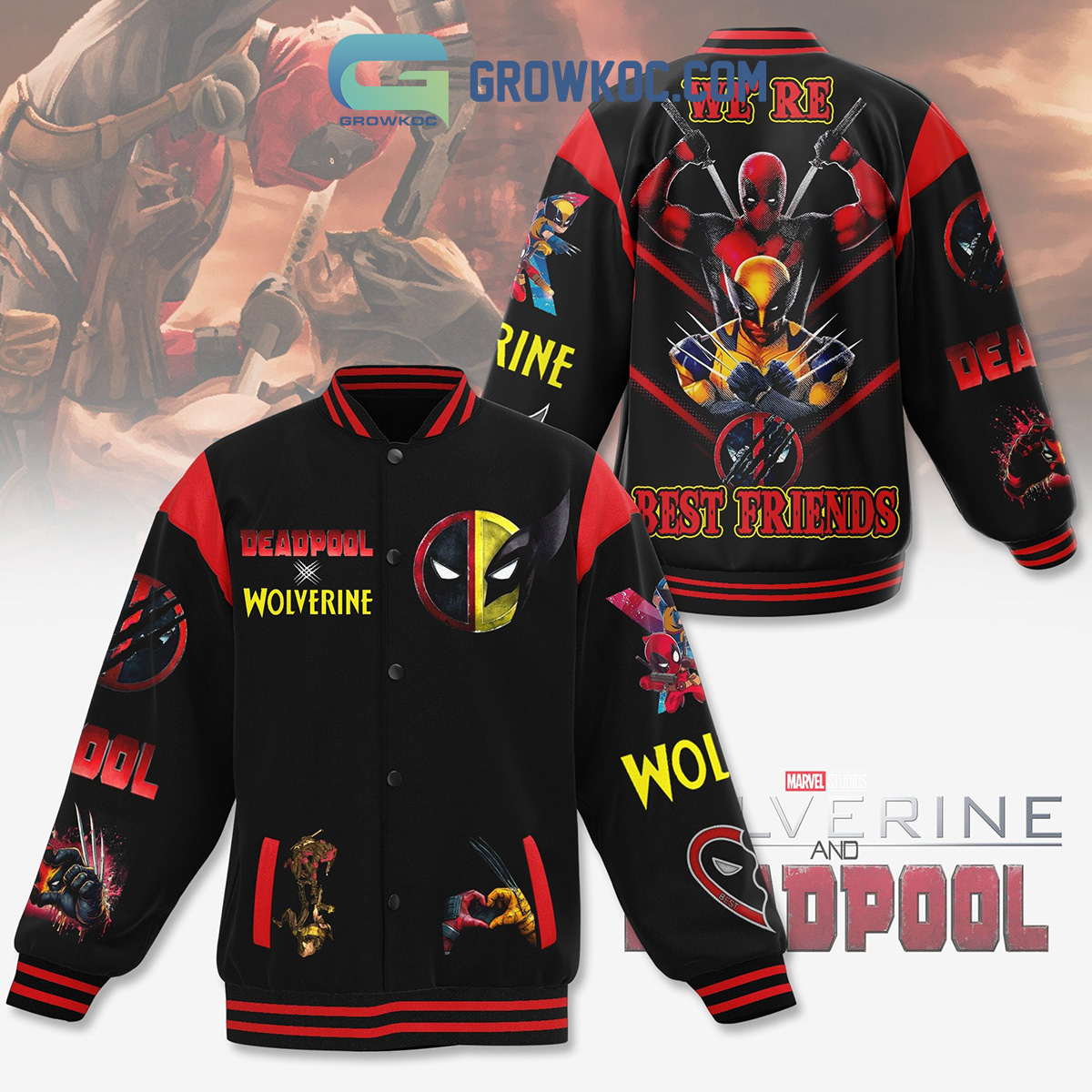 Deadpool Wolverine Were Best Friends Baseball Jacket2B1 hVsnG