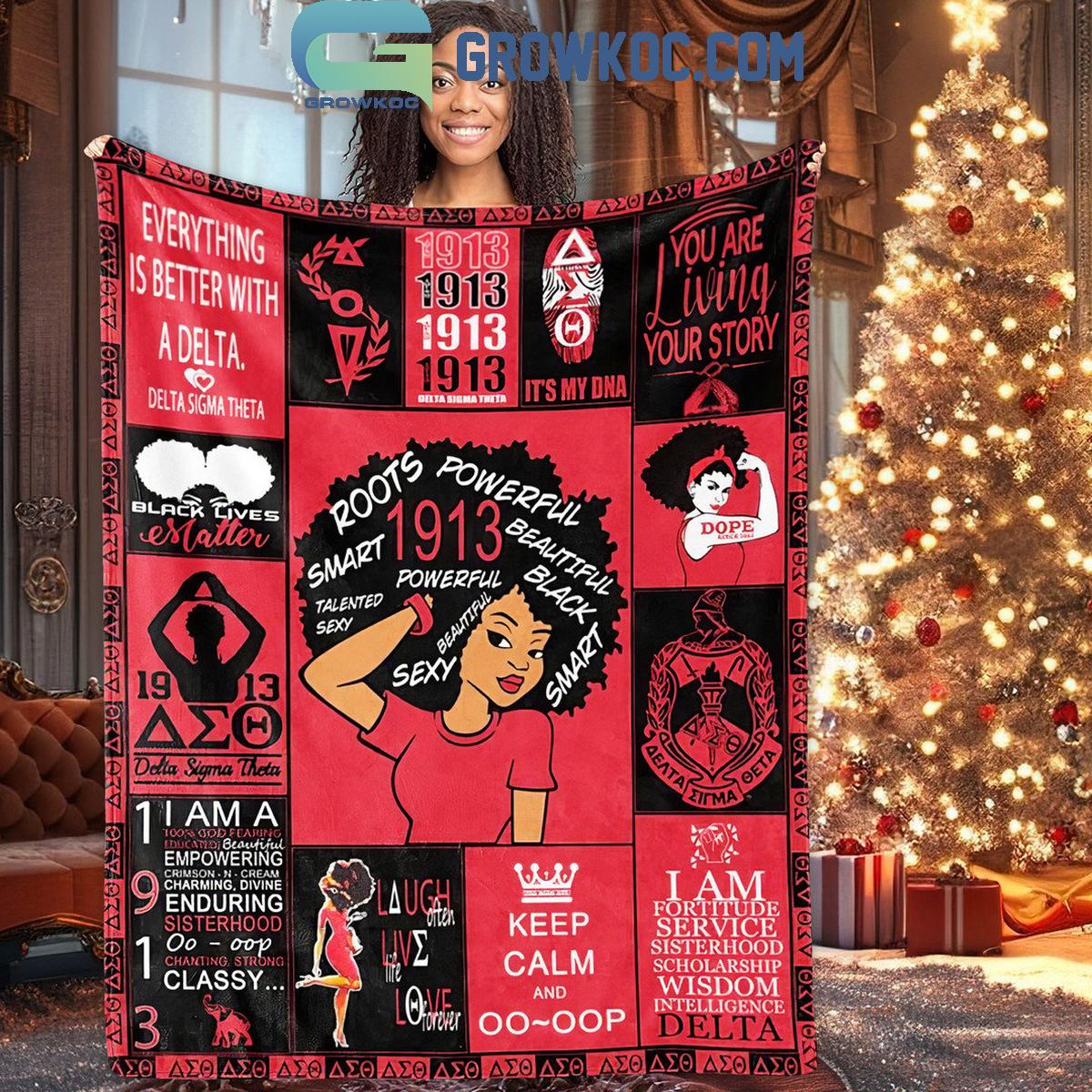 Delta Sigma Theta Everything Is Better With A Delta Fleece Blanket Quilt 1 rS9cK