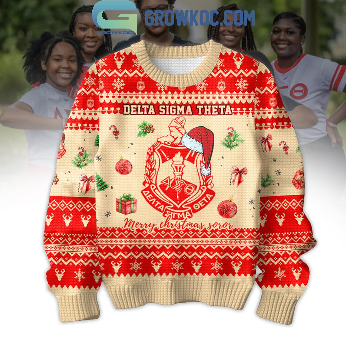 Delta Sigma Theta Merry Christmas Soror 2024 Ugly Sweater 1 GQNnJ