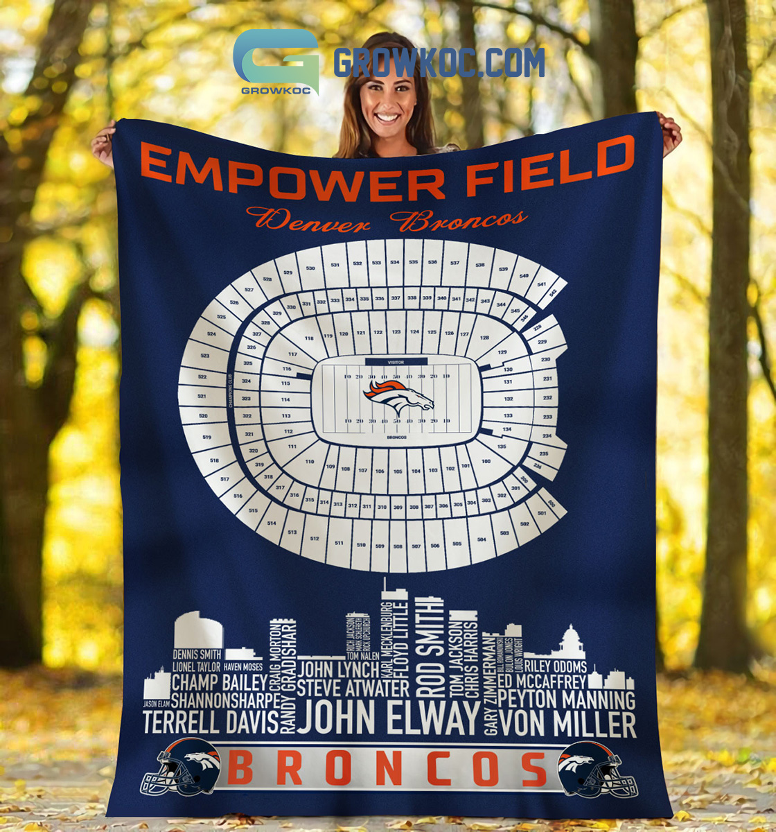 Denver Broncos Empower Field At Mile High Stadium Fleece Blanket Quilt2B1 iKtPz