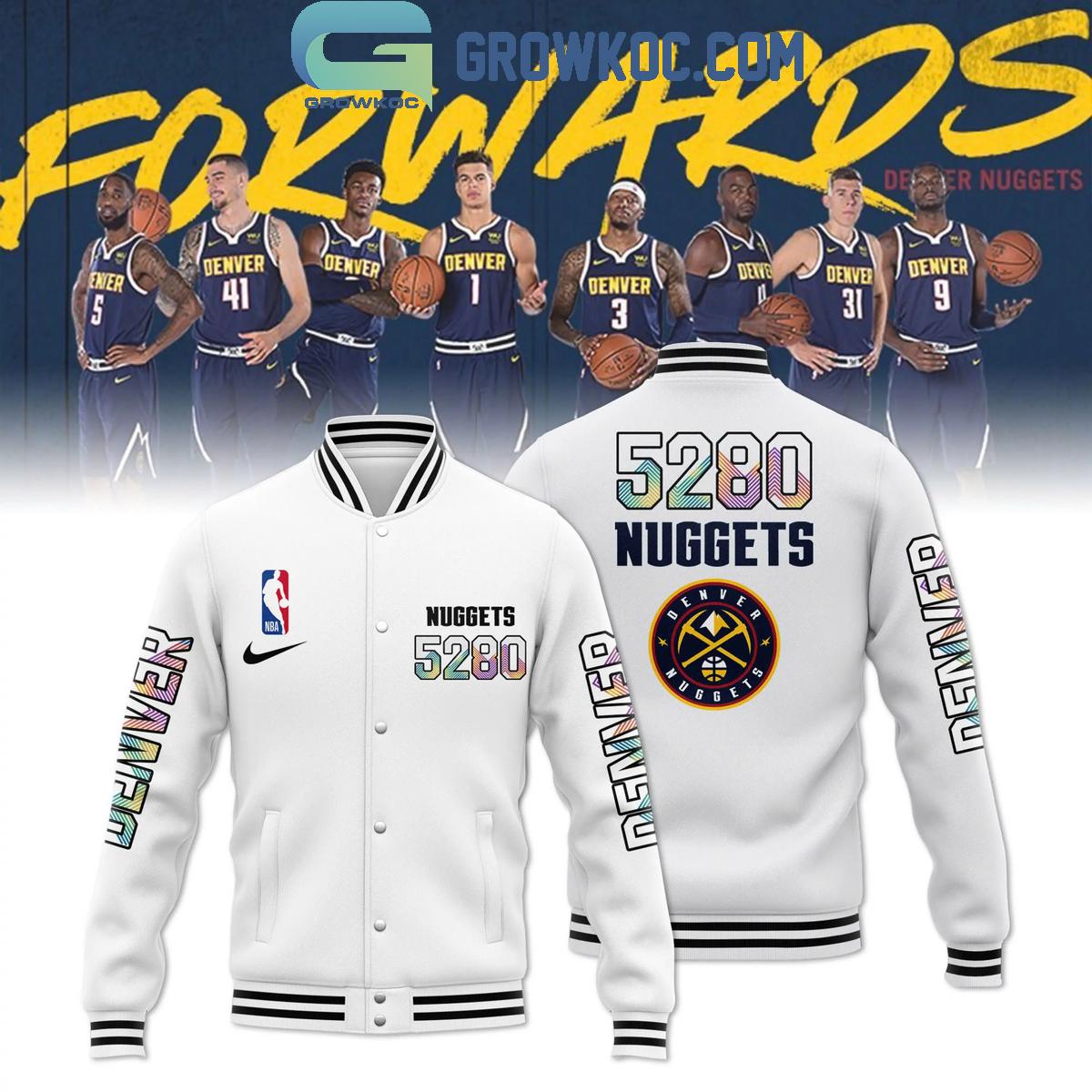 Denver Nuggets 5280 Mile High City Proud Fan Baseball Jacket 1 C25Yy