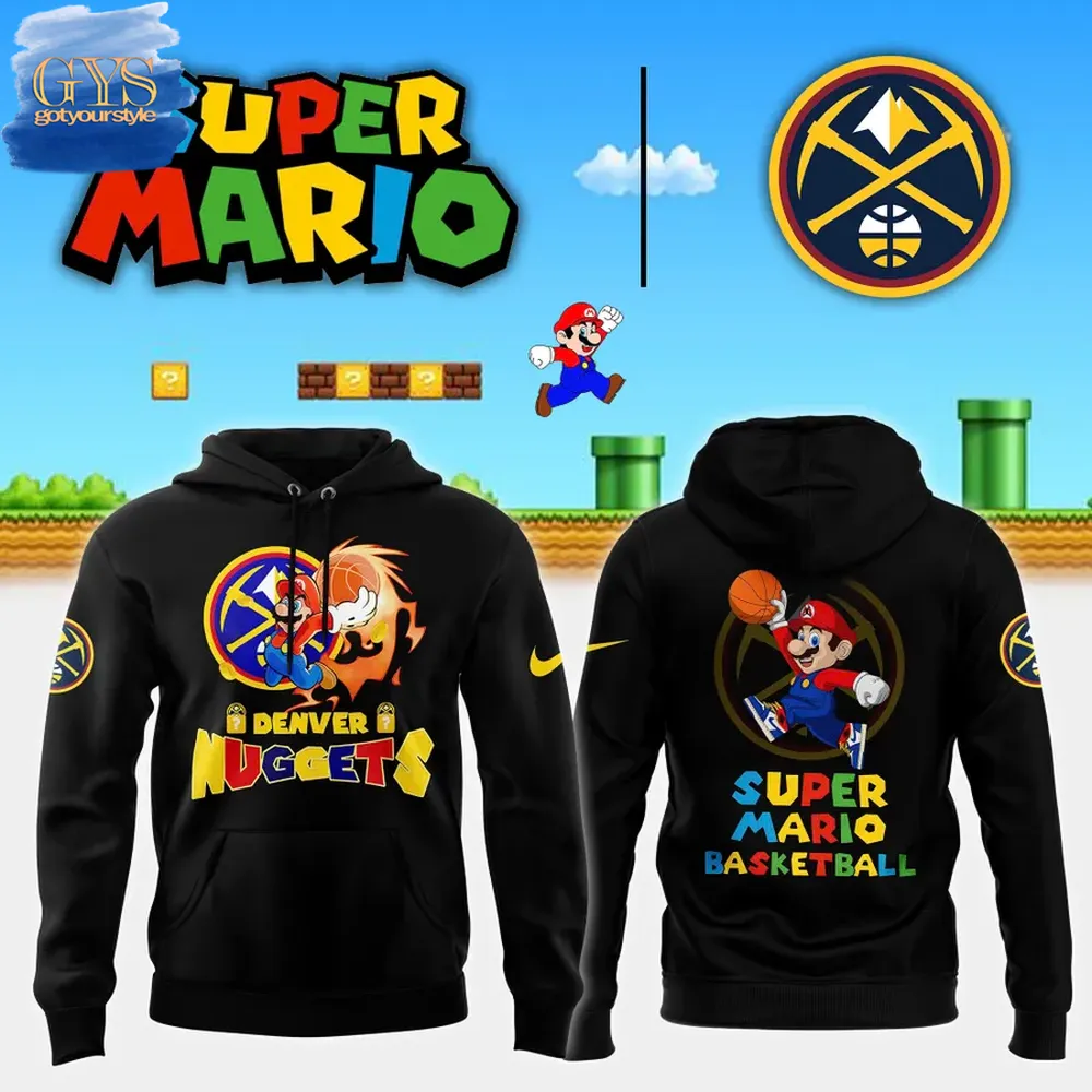 Denver Nuggets x Super Mario Limited Edition Black Hoodie 1