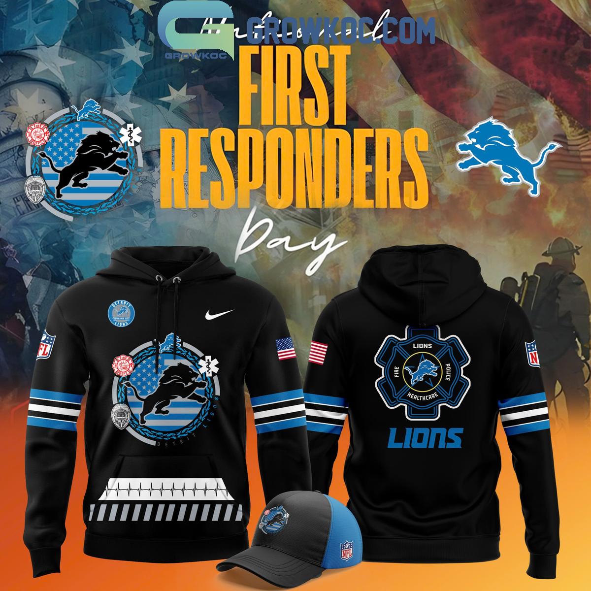 Detroit Lions 2024 Law Enforcement Appreciation Hero Pride Hoodie T Shirt 1 QL7TI