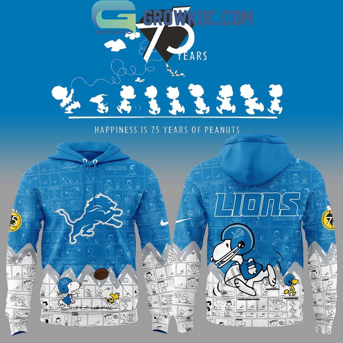Detroit Lions 75th Anniversary Snoopy Peanuts Hoodie T Shirt 1 DZyI4