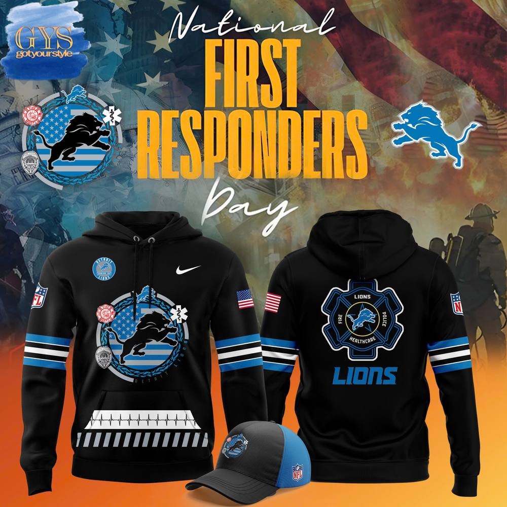 Detroit Lions NFL 2024 National First Responders Day Limited Edition Hoodie 1