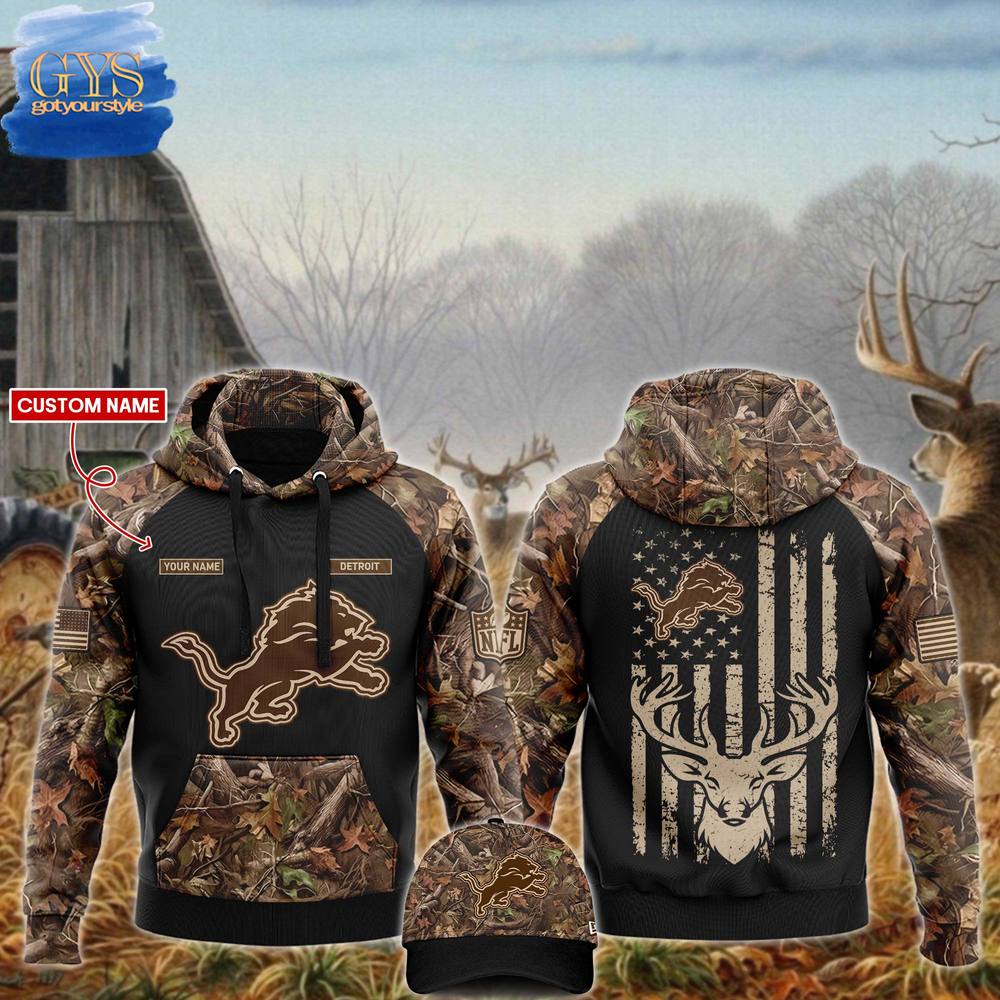 Detroit Lions NFL x Hunting 2024 Limited Edition Hoodie 1