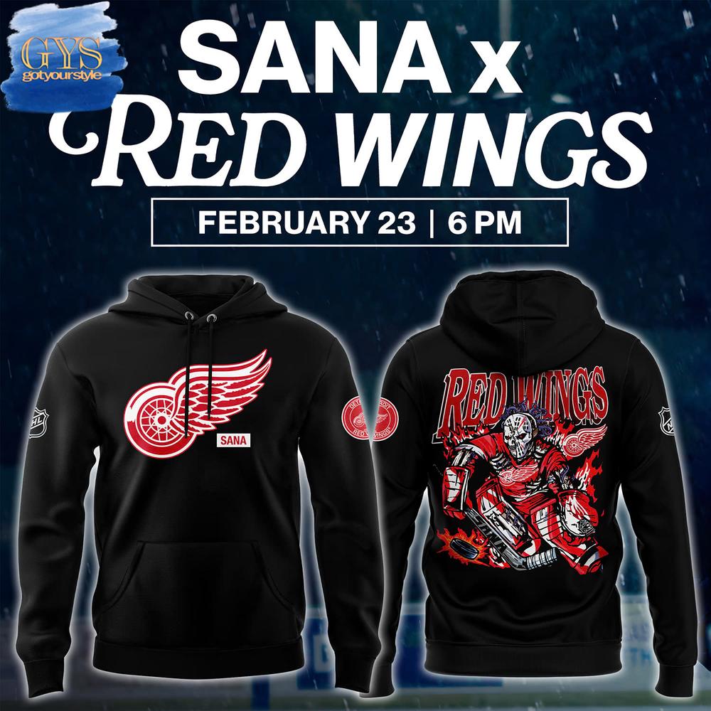 Detroit Red Wings 2025 SANA Night Premium Limited Pullover Hoodie 1