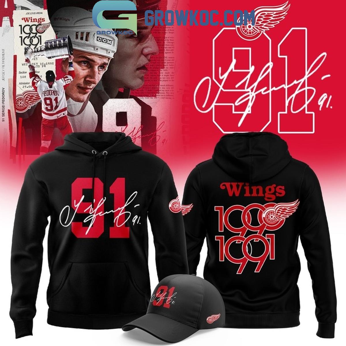 Detroit Red Wings 91 Sergei Fedorov Hoodie Shirt 1 KeFtM