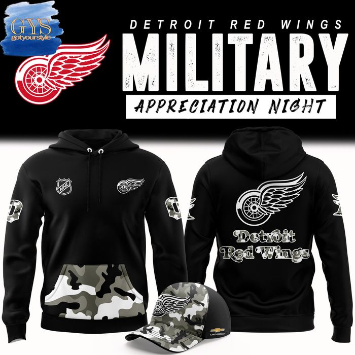 Detroit Red Wings Military Appreciation Night 2024 Hoodie 1