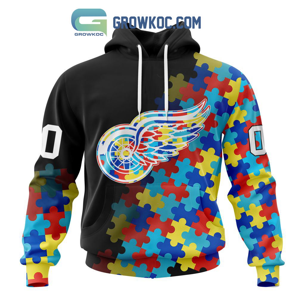 Detroit Red Wings Puzzle Design Autism Awareness Personalized Hoodie Shirts2B1 Ft8UX