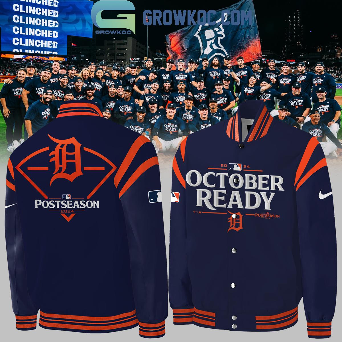 Detroit Tigers 2024 Baseball Team October Ready Postseason Baseball Jacket 1 5T66Z