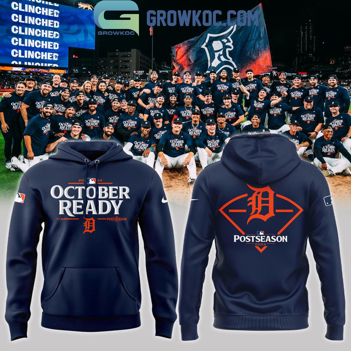 Detroit Tigers 2024 Baseball Team October Ready Postseason Hoodie T Shirt 1 wAJAp