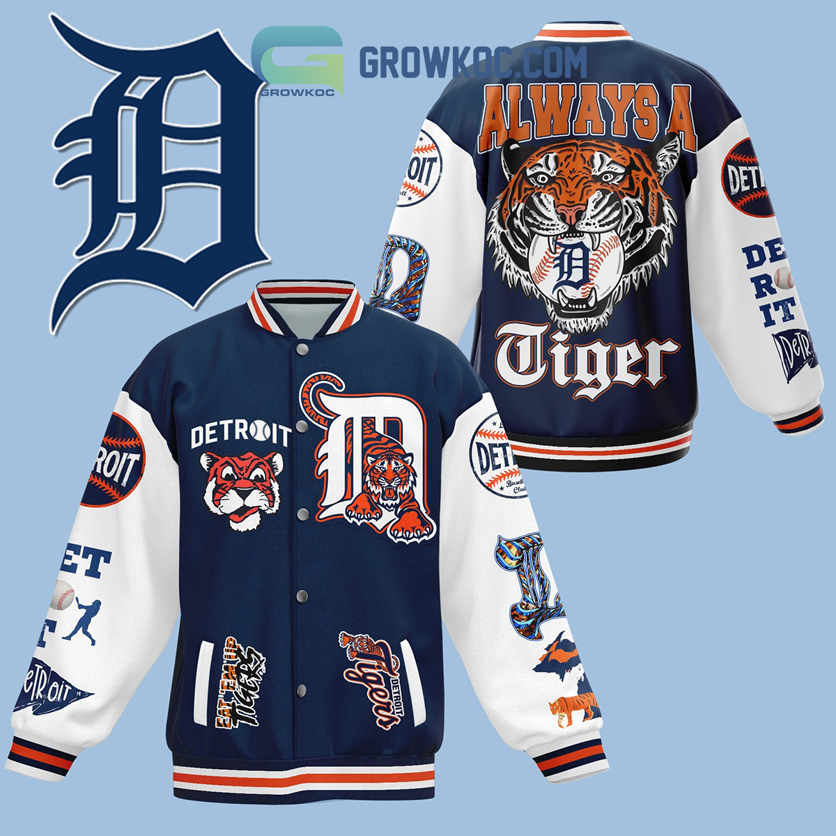 Detroit Tigers Always A Tiger Fan Baseball Jacket2B1 q0dzo
