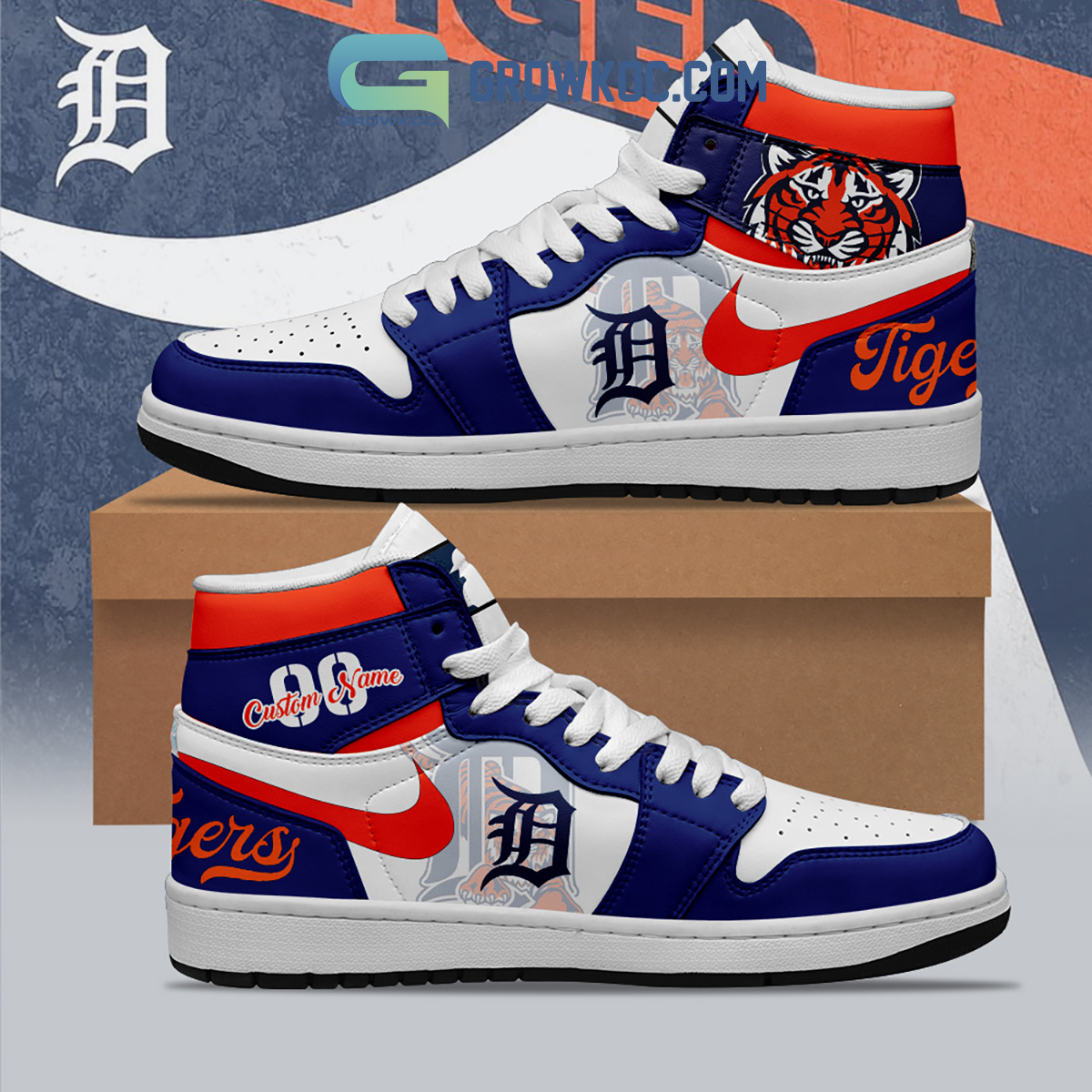 Detroit Tigers MLB Personalized Air Jordan 1 Shoes2B1 eJgDB
