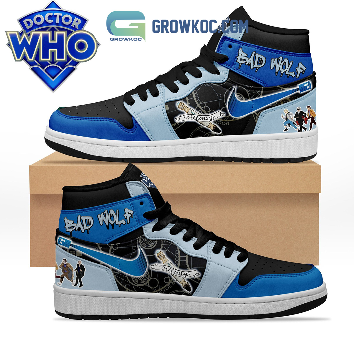 Doctor Who Bad Wolf Fan Air Jordan 1 Shoe2B1 Ufxwb