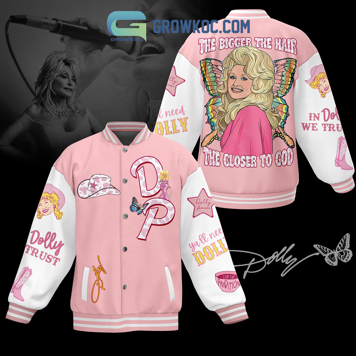 Dolly Parton The Bigger The Hair The Closer To God Baseball Jacket2B1 I0z6G